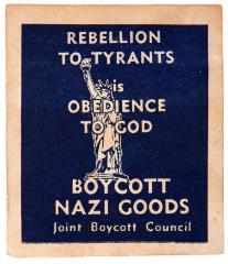 Joint Boycott Council - Boycot Nazi Goods WWII Stamp