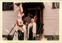 Photograph of the Members of Congregation B'Nai Avraham (Cincinnati, Ohio) Leaving Their Synagogue Building after their Merger with Northern Hills Congregation