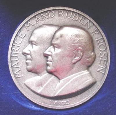 Maurice M. and Ruben P. Rosen Medal Commemorating Their Dedicating a Building at the Technion University in Haifa Israel