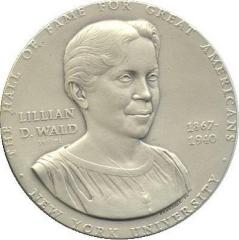 Large Lillian Wald NYU MACO Humanitarian Silver Medal