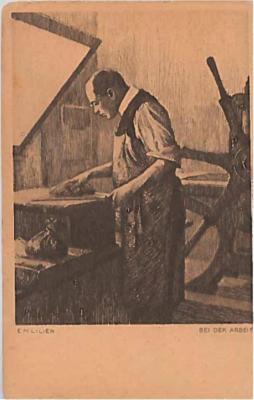 E. M. Lilien Postcard “Bei Der Arbeit” (“At Work”)