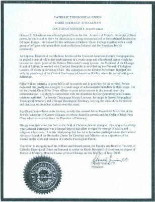 Honorary doctorates bestowed upon Rabbi Herman Schaalman