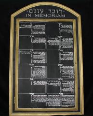 Synagogue Yahrzeit Board