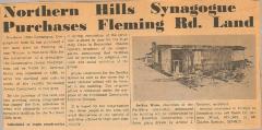 Northern Hills (Beth El) Purchases Land on Finney Town Rd. for Construction of New Synagogue
