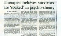 "Therapist believes survivors are 'soaked' in psycho-theory" - article published in The Canadian Jewish News