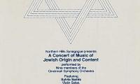 Northern Hills Synagogue (B’nai Avraham) Presents a Concert of Music of Jewish Origin and Content 1984 (Cincinnati, OH)
