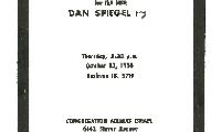 Golf Manor Synagogue / Agudath Israel - Dan Spiegel Memorial Service - 1958