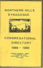 Northern Hills Synagogue Congregation Directory 1989 – 1990 (Cincinnati, OH) 