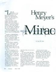 "Henry Meyer's Miracle" - article published in Horizons