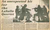 "An unexpected hit for the LaSalle Quartet" - newspaper article from The Post