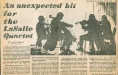 "An unexpected hit for the LaSalle Quartet" - newspaper article from The Post